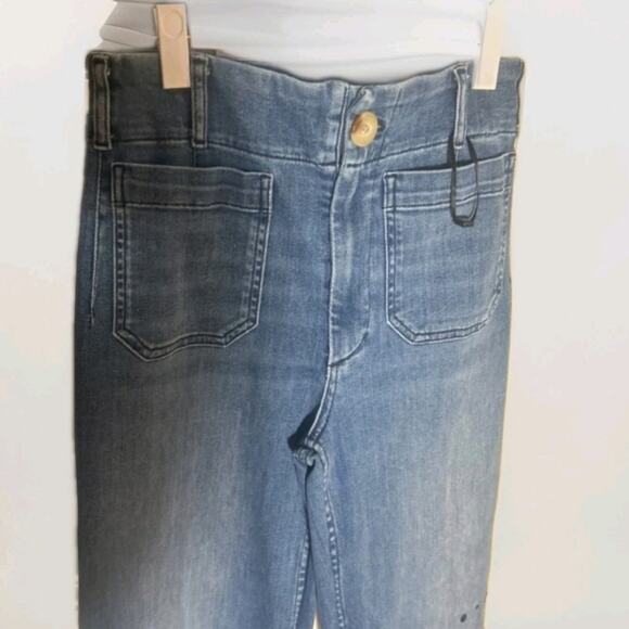 Anthropologie Colette Cropped High-Rise Wide-Leg Jeans: Sequin Sparkle, 23 TALL - Picture 10 of 11